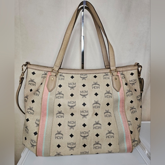 ✨️💕 MCM beige  2 WAY TOTE  shoulder BAG ✨️💕 - Picture 2 of 12